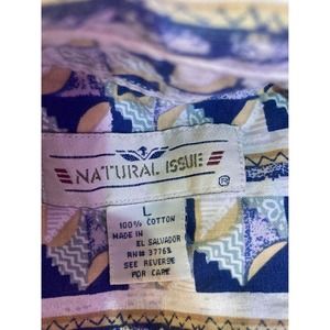 Vintage 90s Natural Issue Hawaiian Shirt Mens Large Aztec